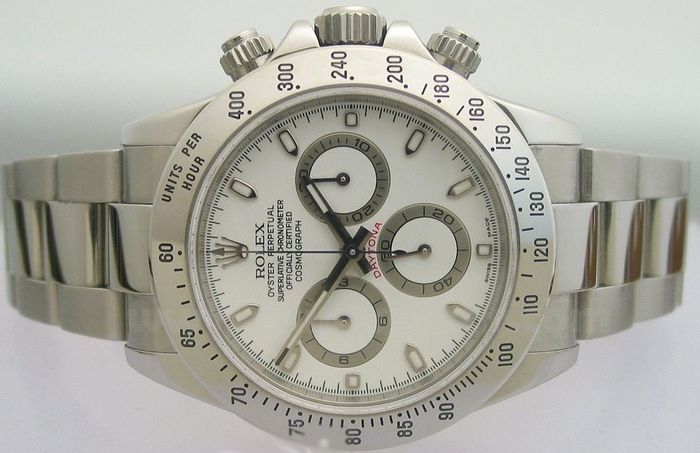 Rolex Daytona Valjoux 7750 White Dial Stainless Steel 40mm Watch